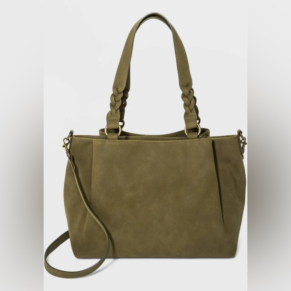 Olive threaded satchel